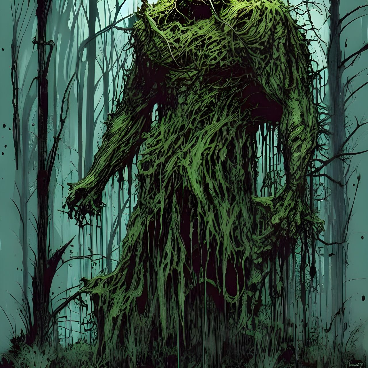 Terrifying Swamp Creature Speedpaint in Horror Style