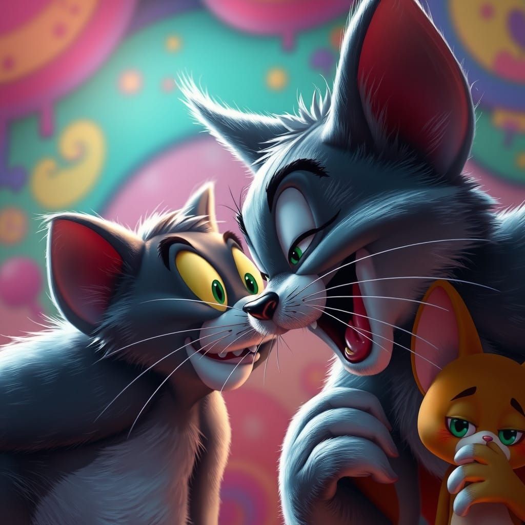 Dynamic Duo in Vibrant Cartoon World