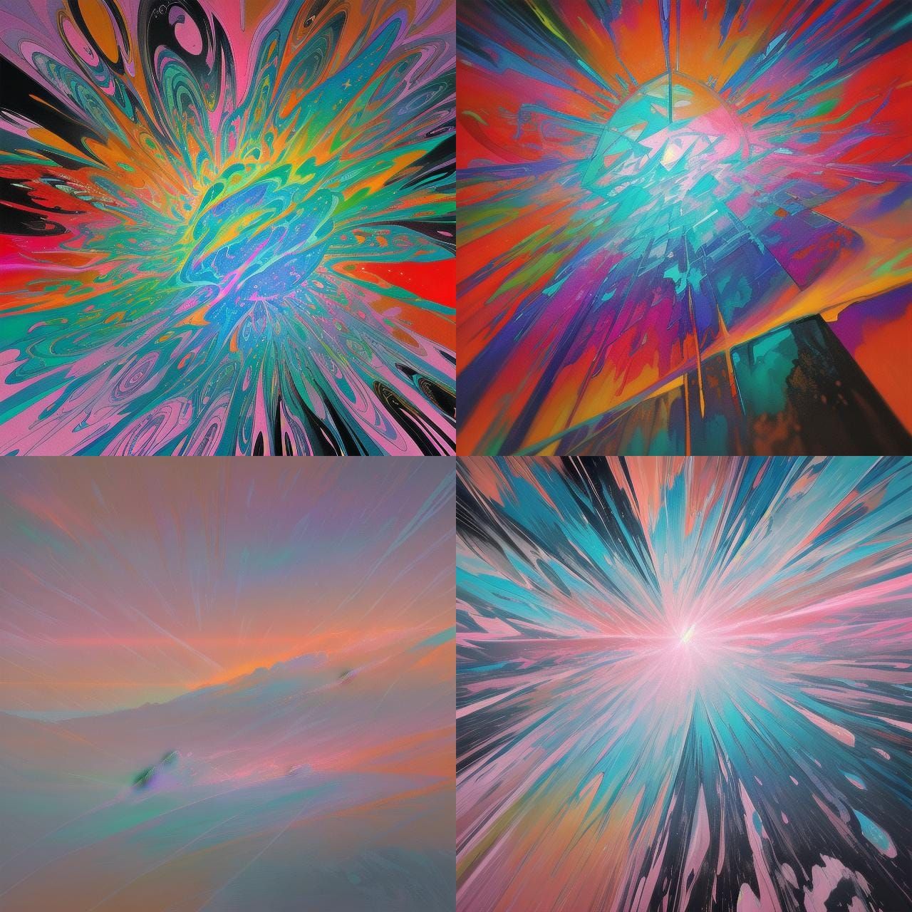Iridescent Ice Abstract in Retro Graphic Design