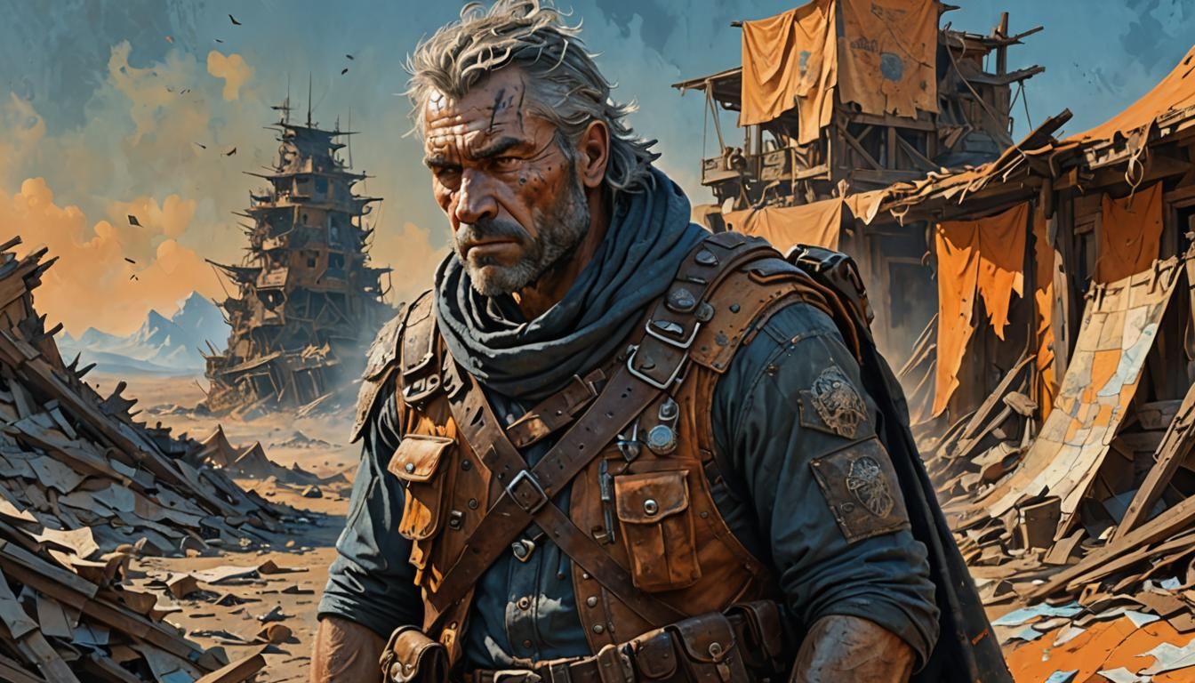 Grizzled Warrior in Hyper-Realistic Digital Painting