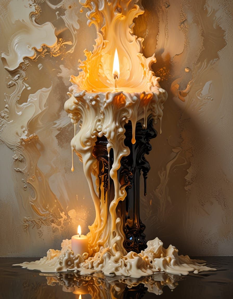 Baroque Candle Painting in Impasto Style