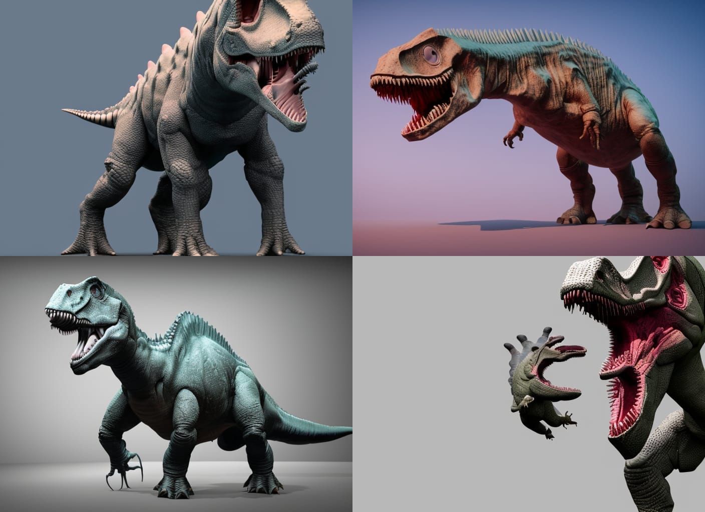 Bionic Dinosaur Crying: 3D Medical Render