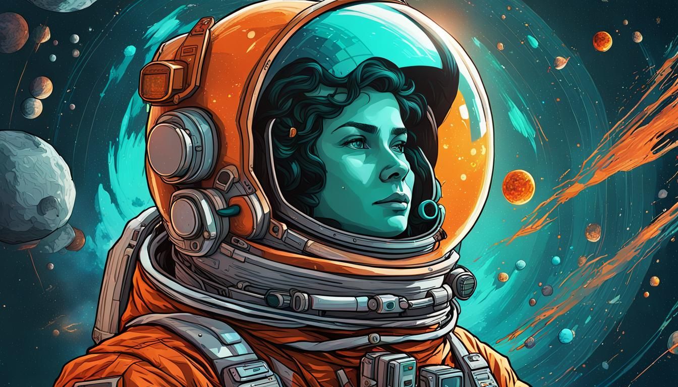 Valentina Tereshkova in Space, Astral Illustration