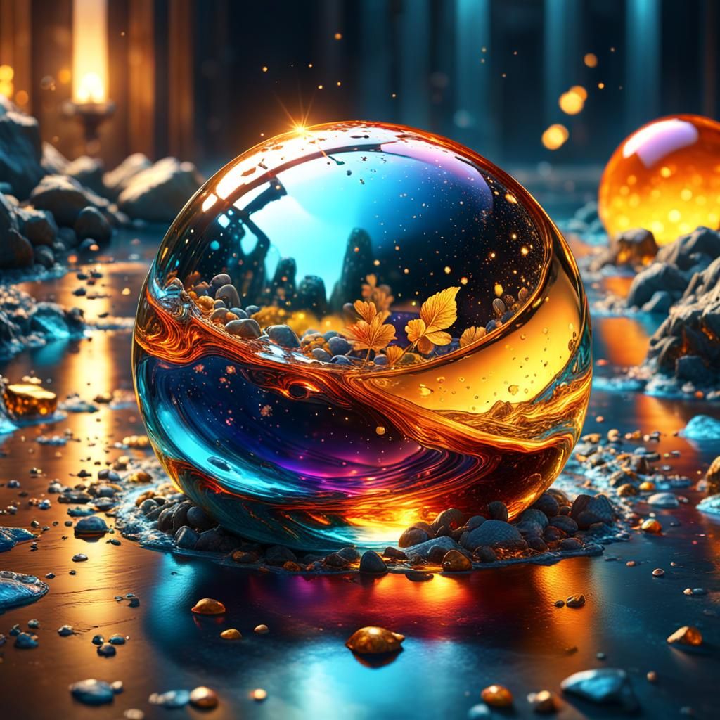 A REFLEXION IN A GLASS BALL, THE REFLEXION LOOK'S BETTER THAN THE RUINS.