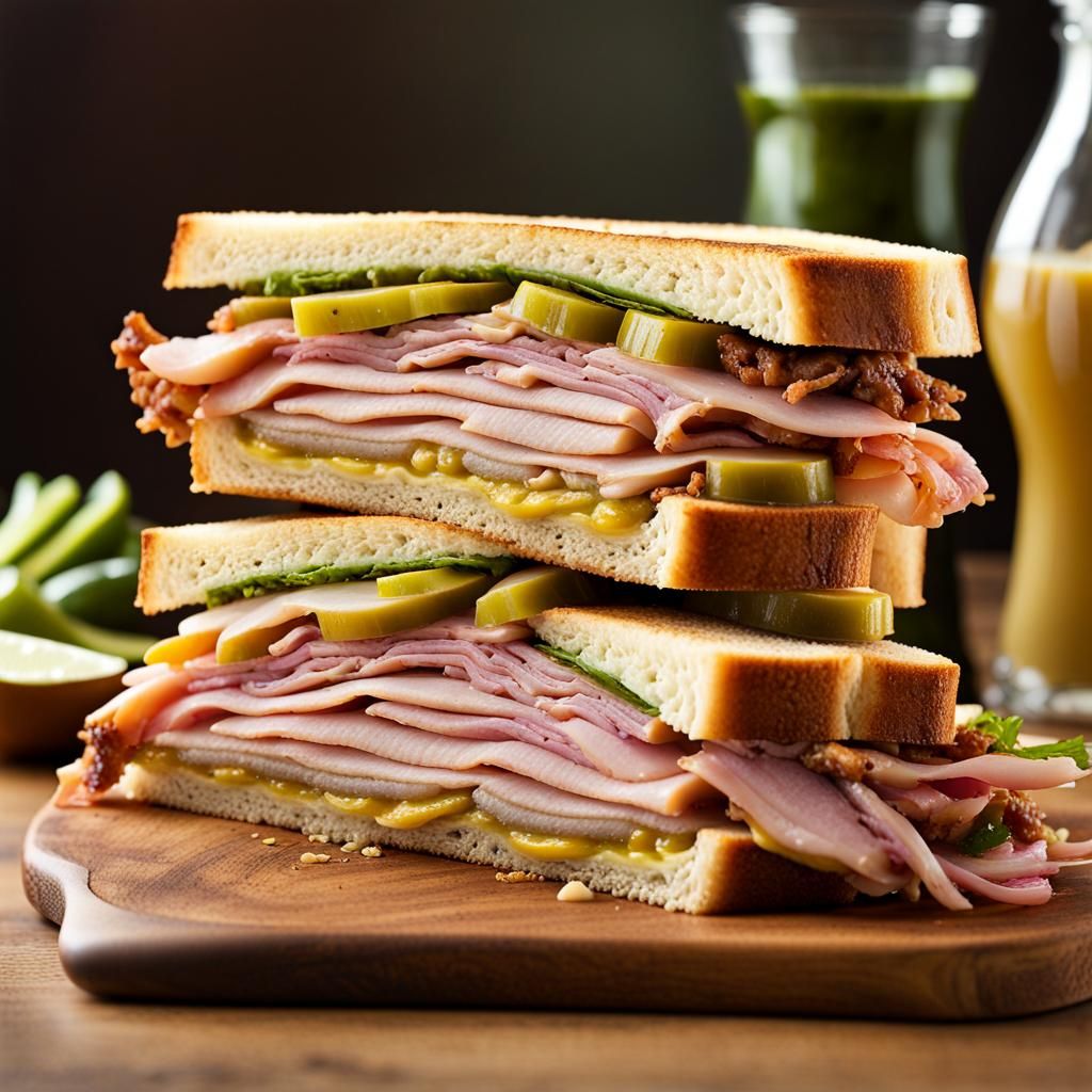 Delicious Cuban Sandwich Close-Up Photograph