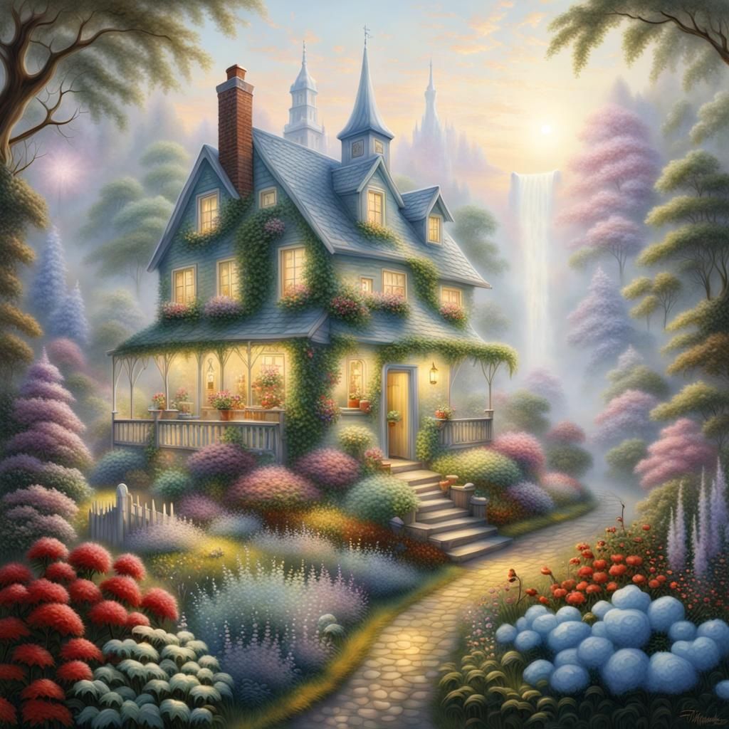 Utopian Future Garden with Edible Plants