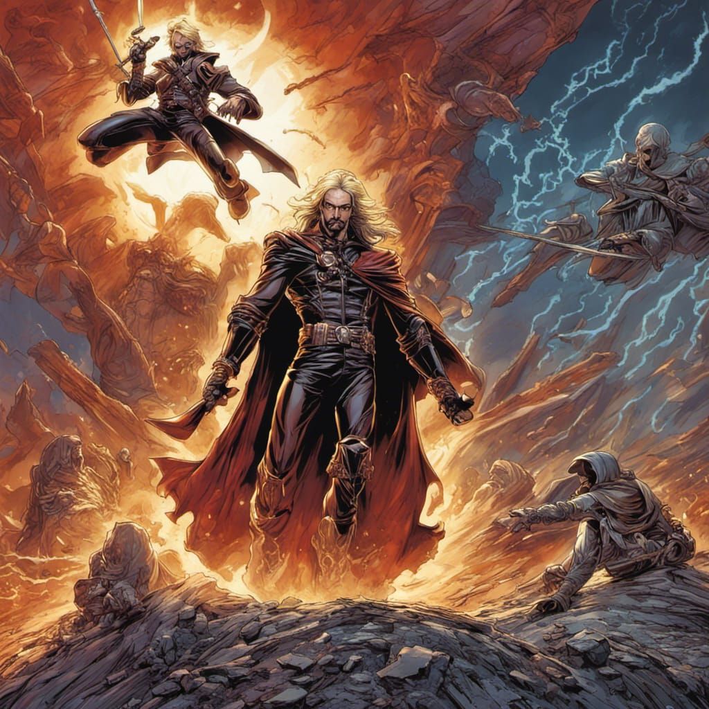 Judas Priest in Comic Book Art Style