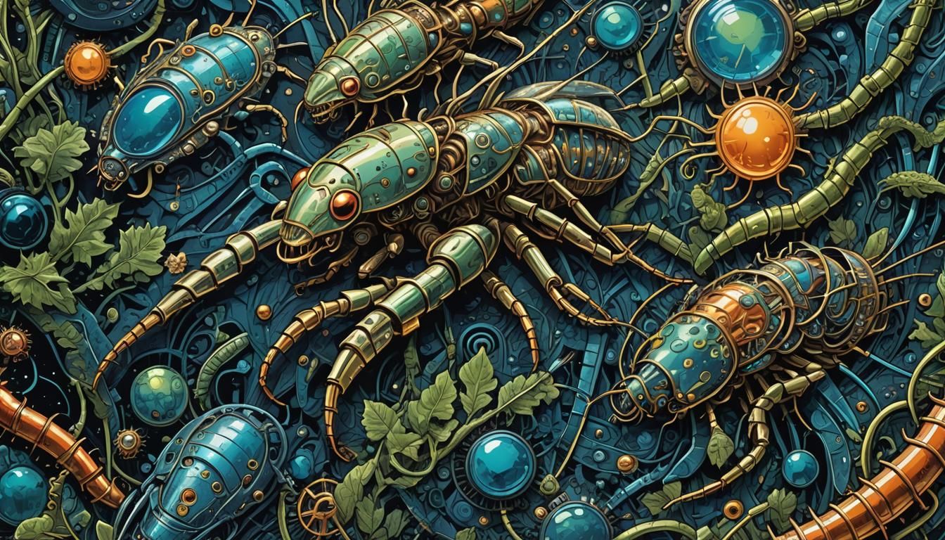 Robot Insect Virus in Polish Comic Style