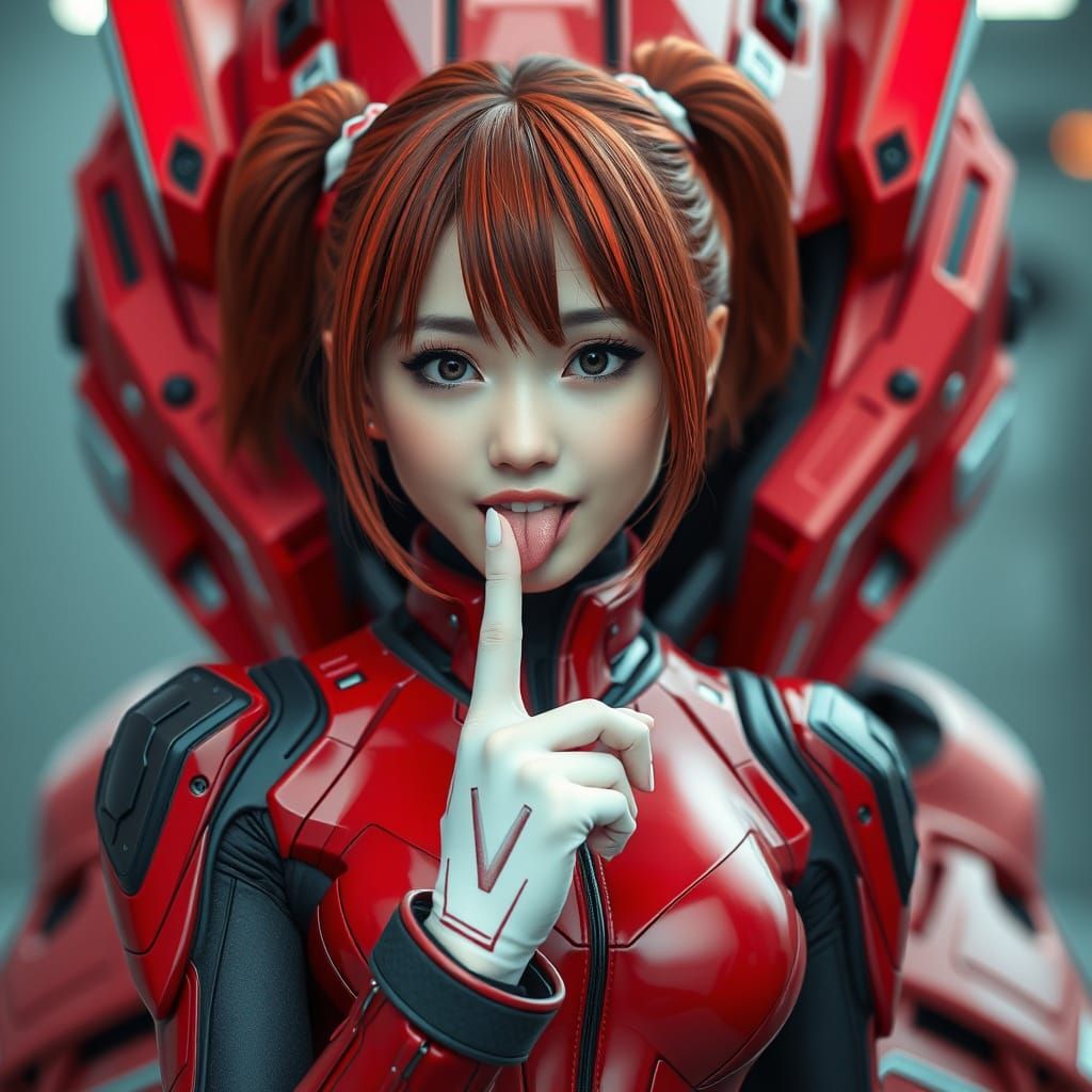 Asuka Portrait in Plugsuit: Kawaii Realistic Photography