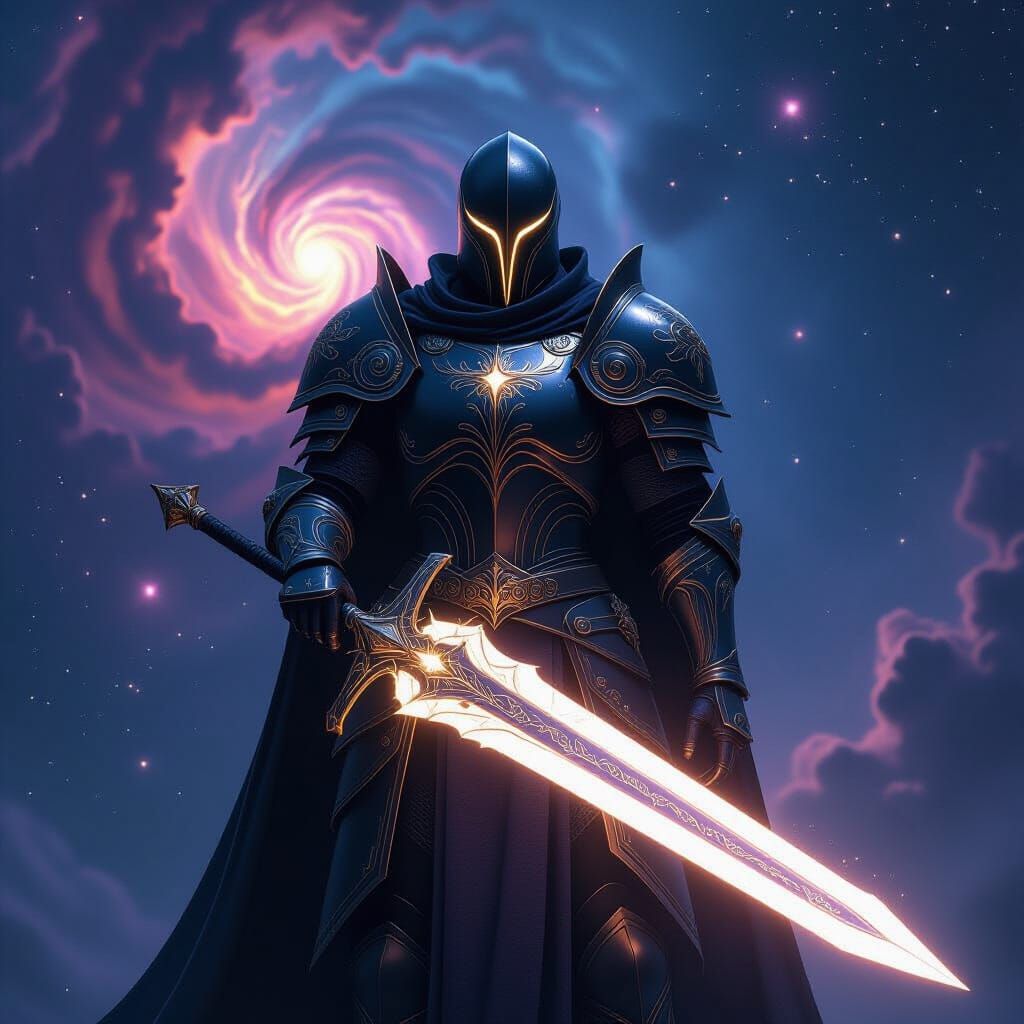 Gothic Space Knight with Ethereal Sword