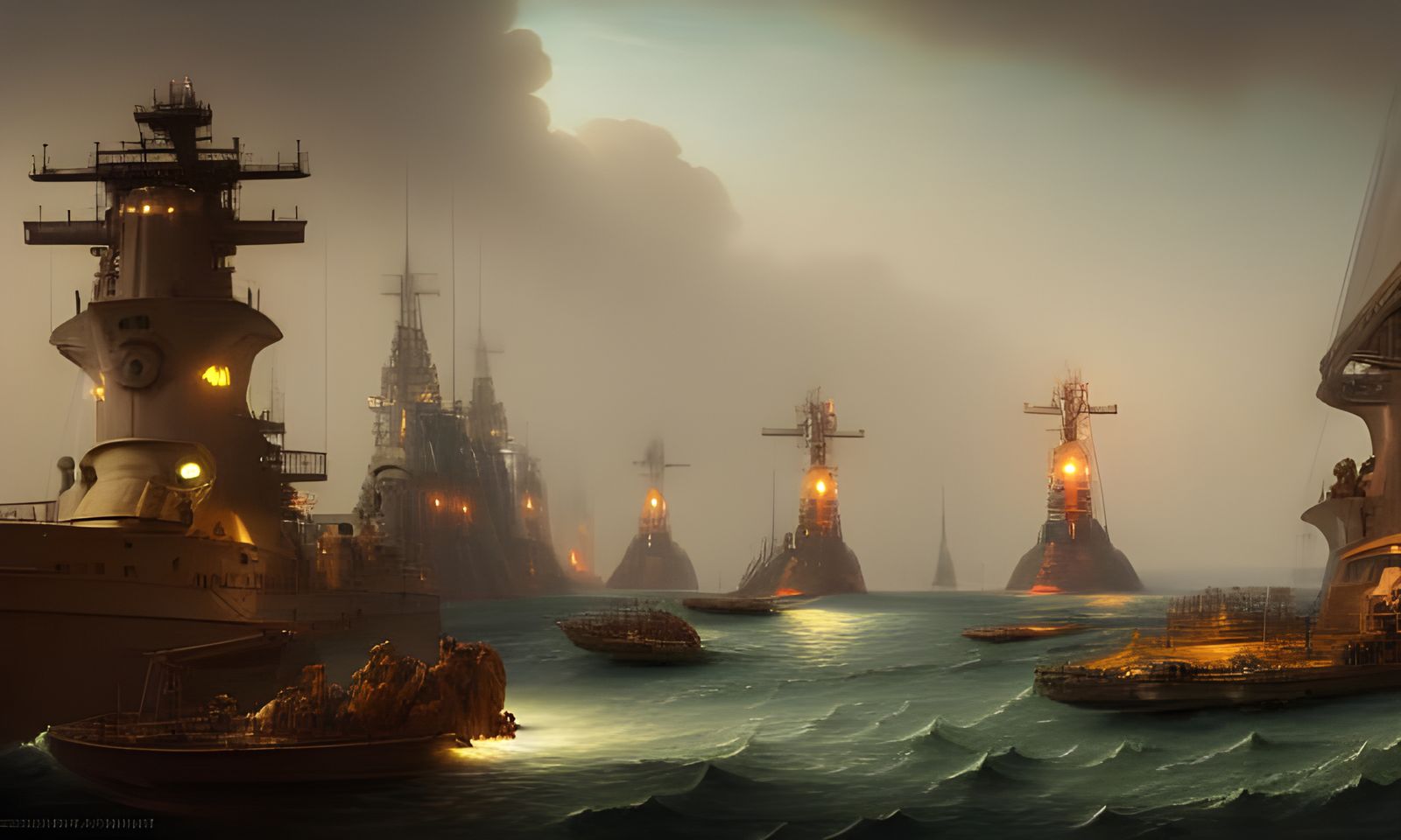 Detailed Fantasy Shipyard Illustration in 8K