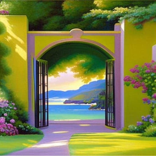 Mediterranean Vista in Renaissance Style