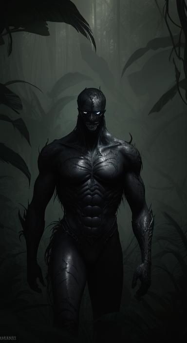 Enigmatic Man Explores Jungle Territory as Matte Painting