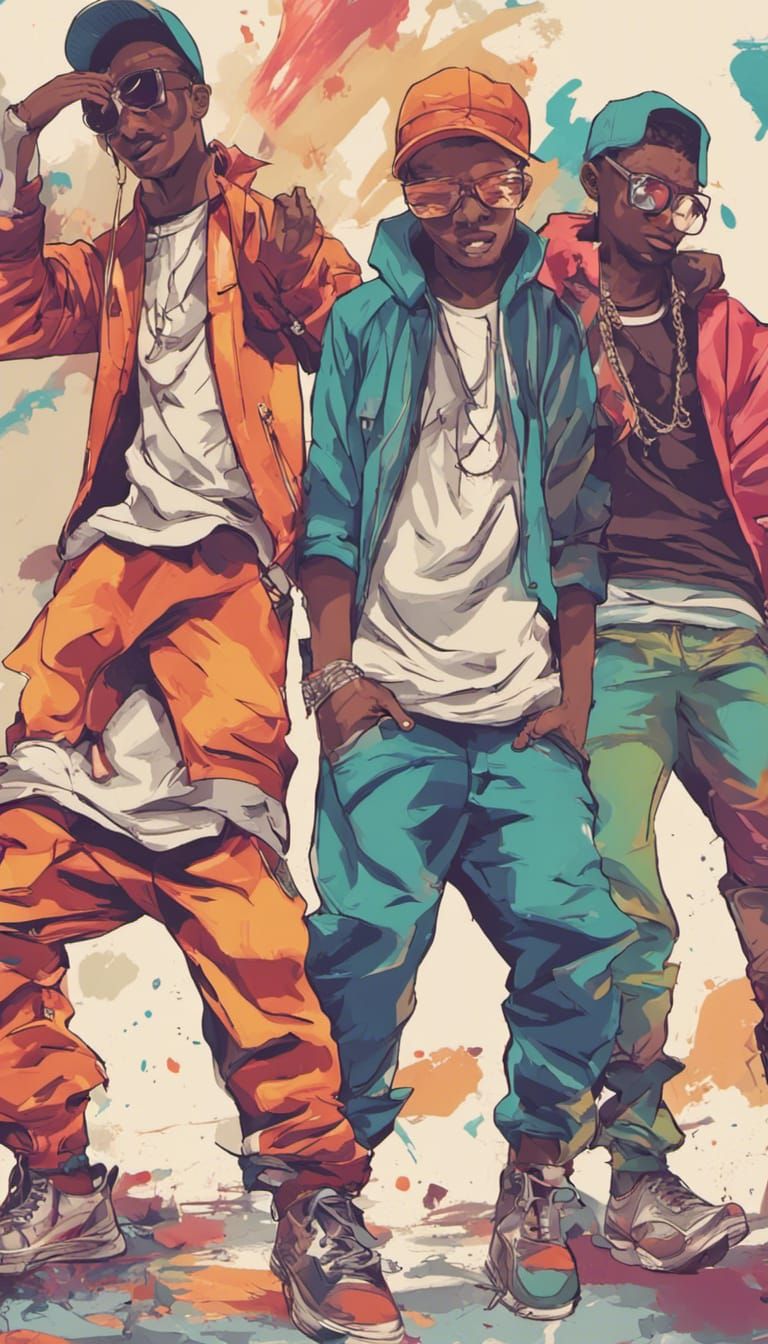 Colorful Hip-Hop Dance Scene on City Street