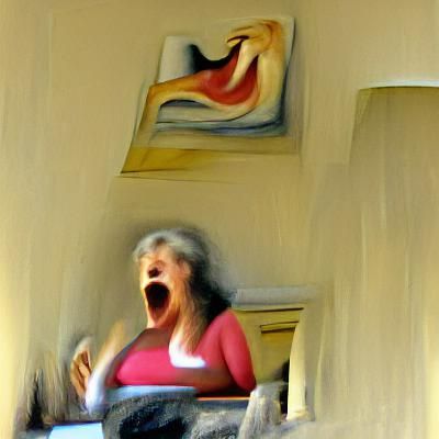 Intense Image of a Screaming Woman