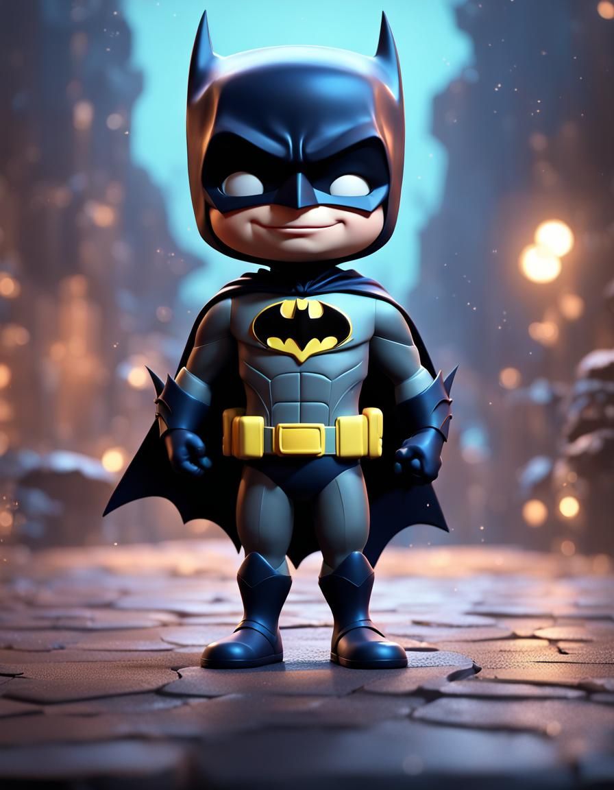 Cute Batman 3D Portrait in Disney Pixar Style