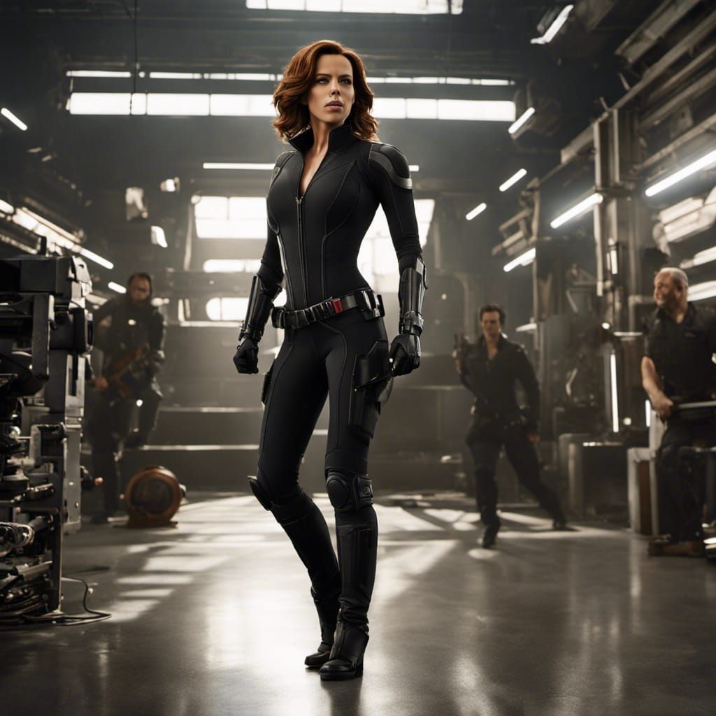 Photorealistic Black Widow in Cinematic Lighting