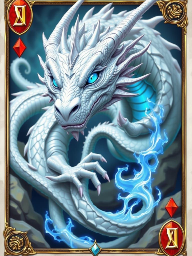 Majestic Blue-Eyed White Dragon Card Art