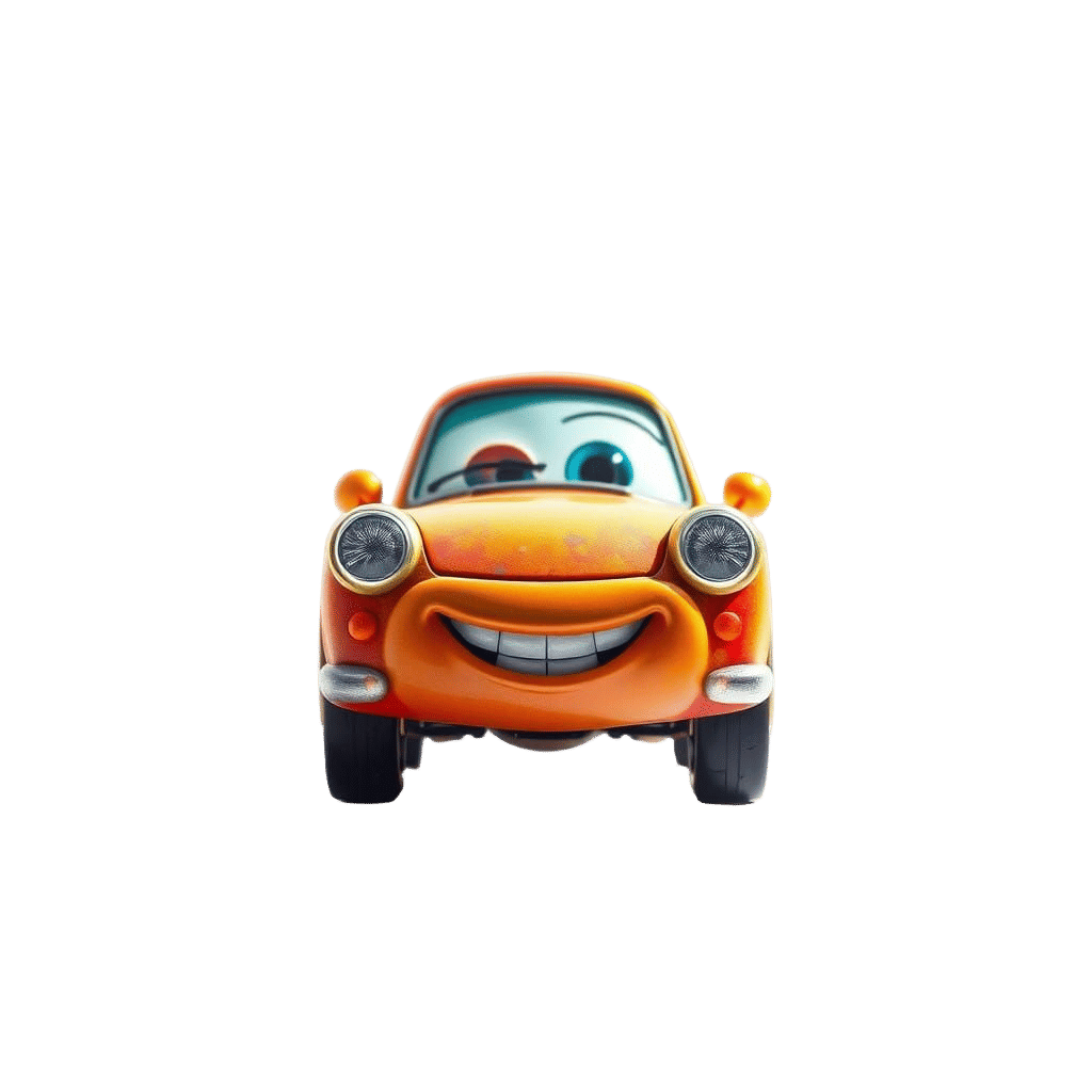 Whimsical Toy Car Portrait in Watercolor Style