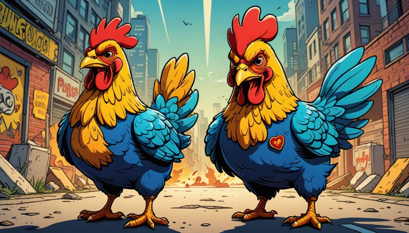 Vibrant Cartoon Heroes in Bold Lines