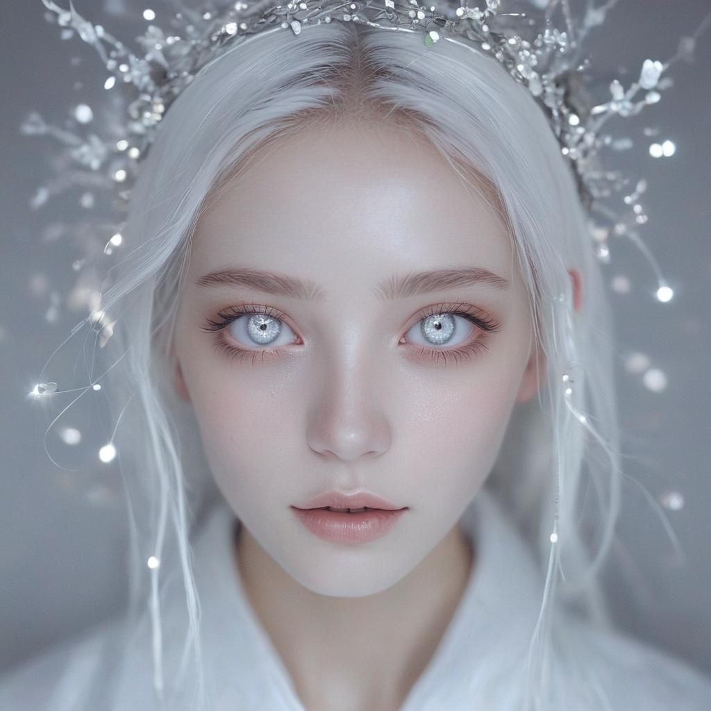 Ethereal Figure with Glowing White Eyes