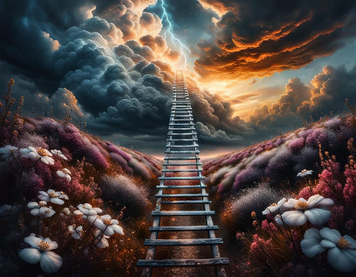 Cloud Ladder to Heaven at Sunset