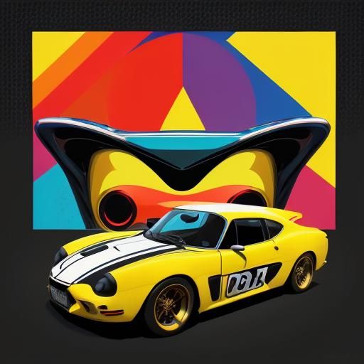 Cars in Pop Art Style Screen Print