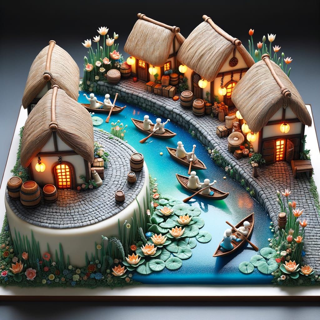 Village Cake Artistry in Whimsical Pastel Hues