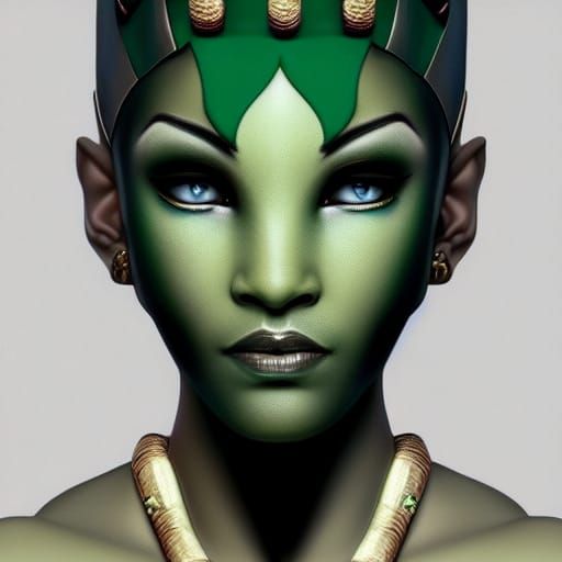 Dragon Scale Priestess: Hyperrealistic Digital Portrait