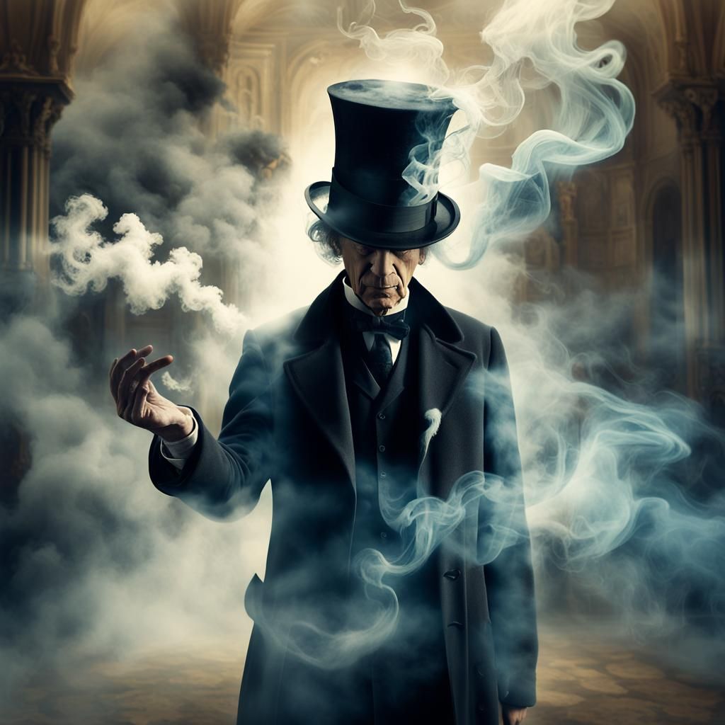 Fading Magician in Dreamlike Surrealism