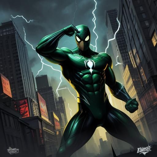 Kryptonite Spider-Man Comic Book Illustration
