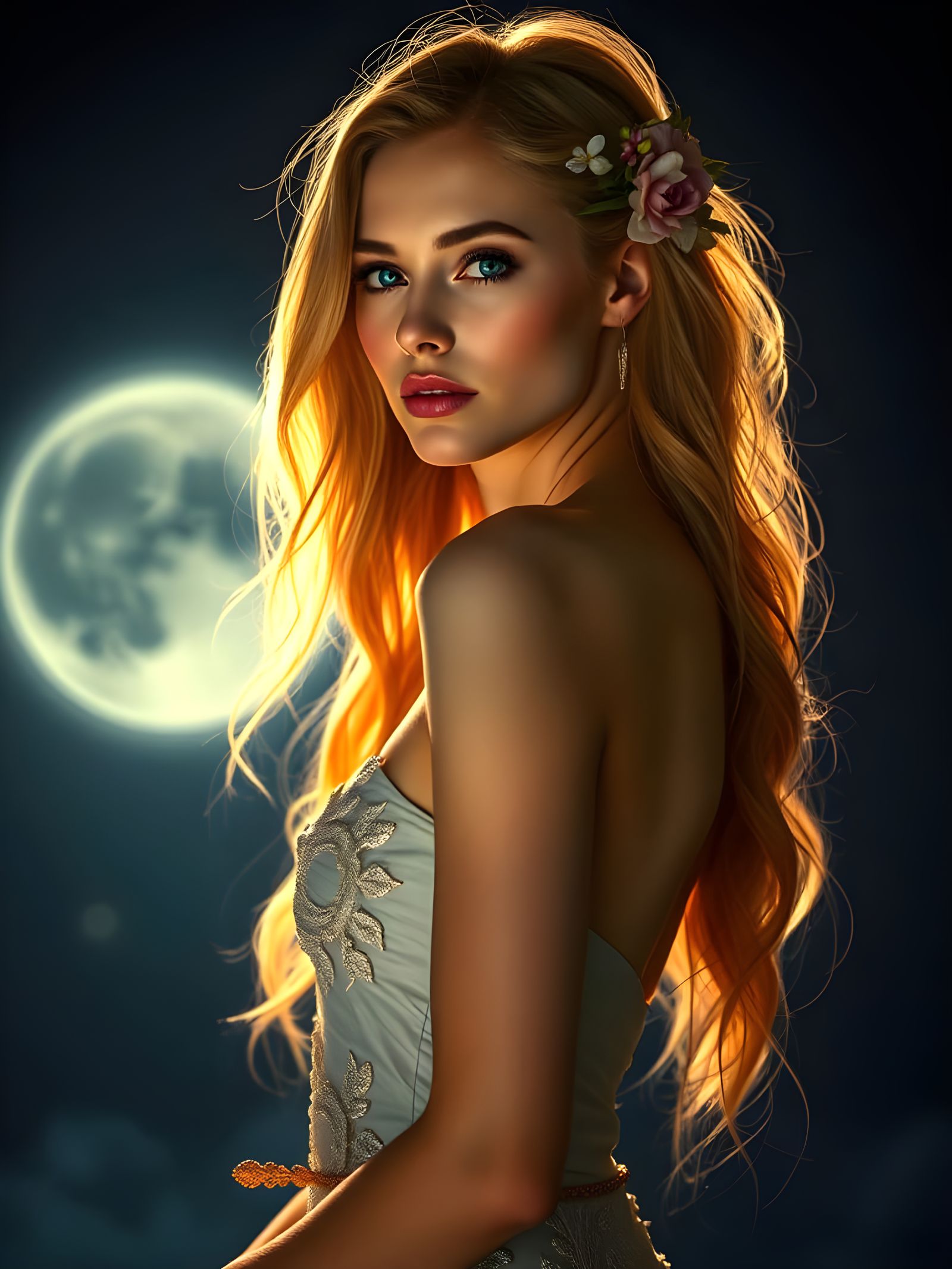 Ethereal Goddess Embodies Timeless Beauty in Cinematic Style