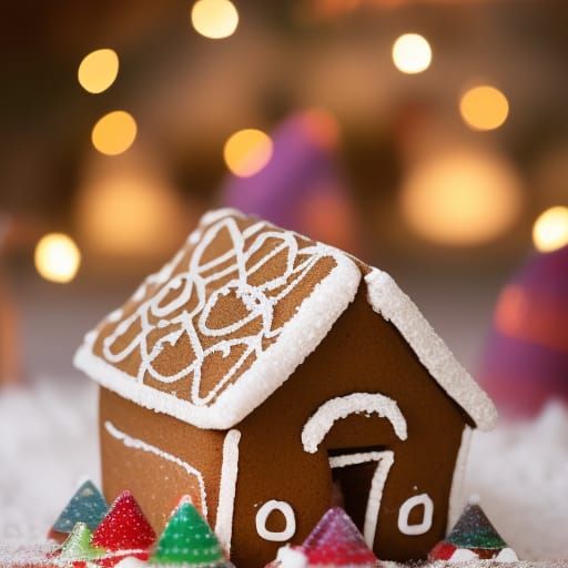 Festive Gingerbread House in Sharp Focus