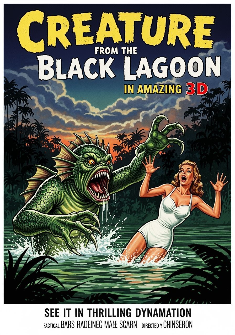 Creature from the Black Lagoon: 1950s Movie Poster