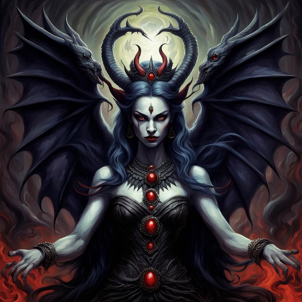 Lilith, Queen of Demons: AI-Generated Portrait