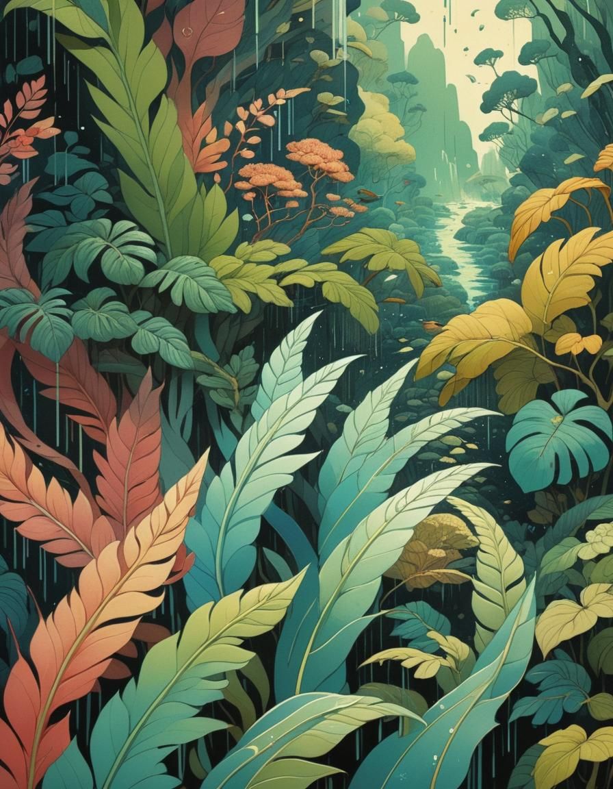 Surrealist Dreamscape in Watercolor Style