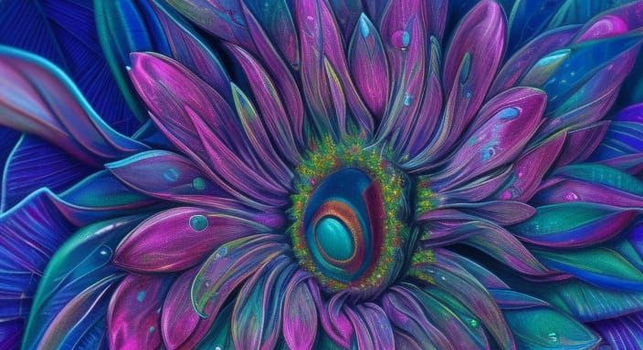 Hyperdetailed Pink Sunflower Concept Art