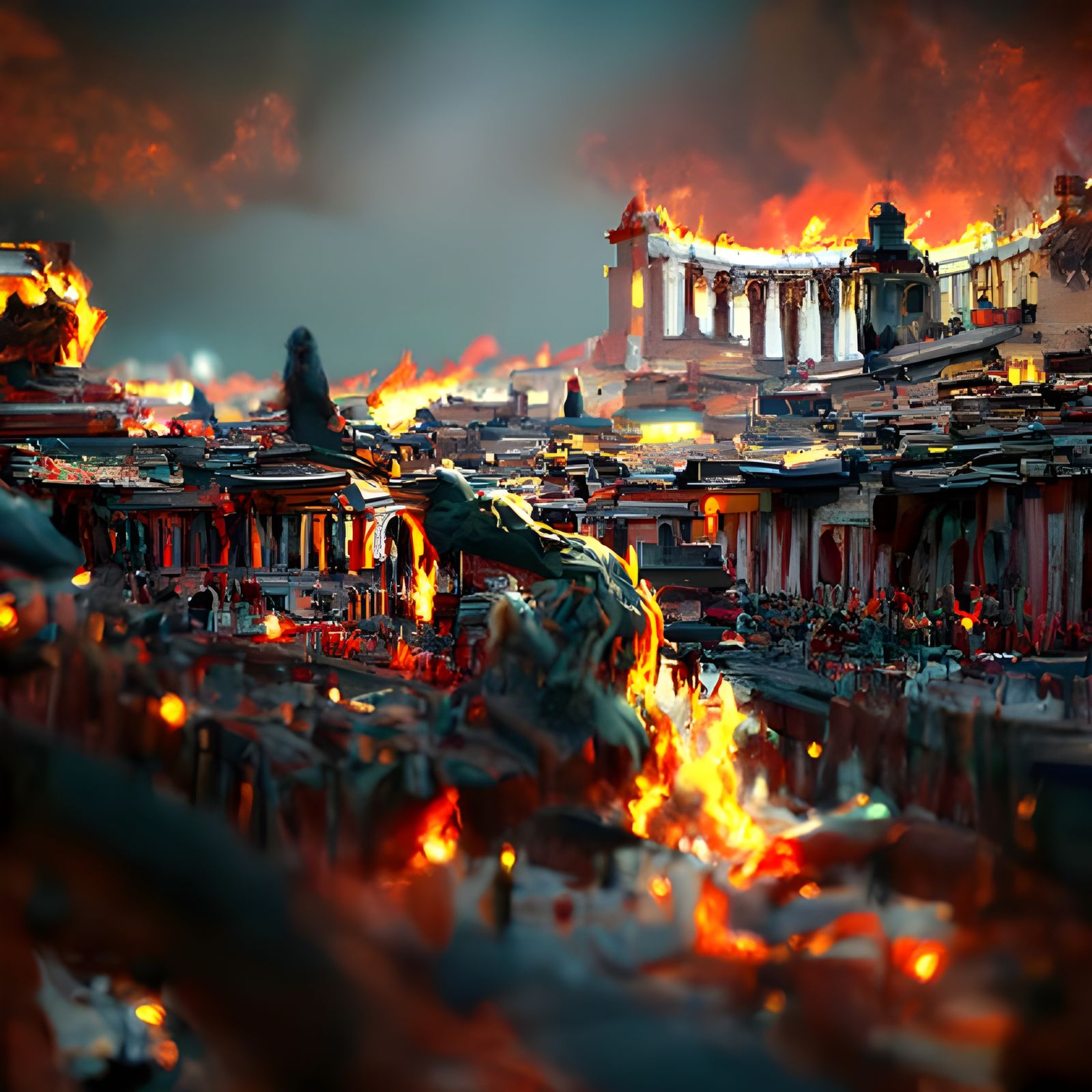Neron burning Rome