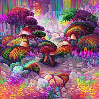Psychedelic Mushroom Forest: A Bioluminescent Dreamscape
