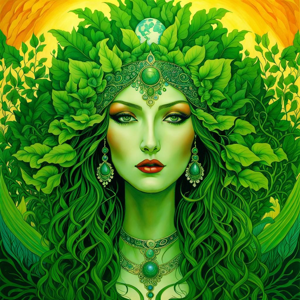 Ethereal Dreamcore Portrait of Mother Nature