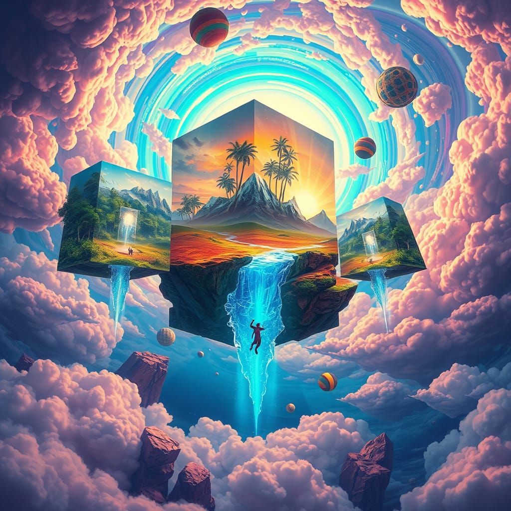 Floating Biomes: Surreal Interconnected Worlds