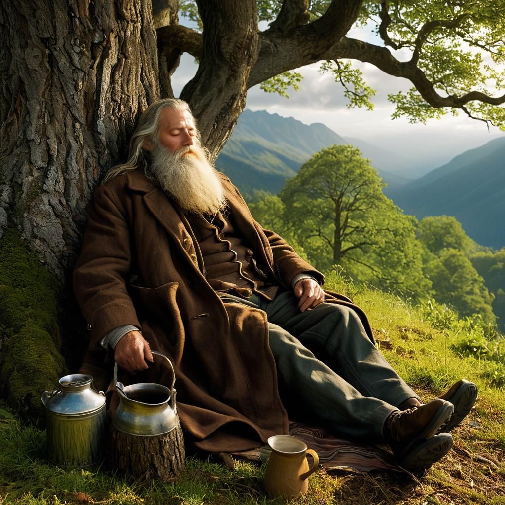 Rip Van Winkle in Romantic Realism Style