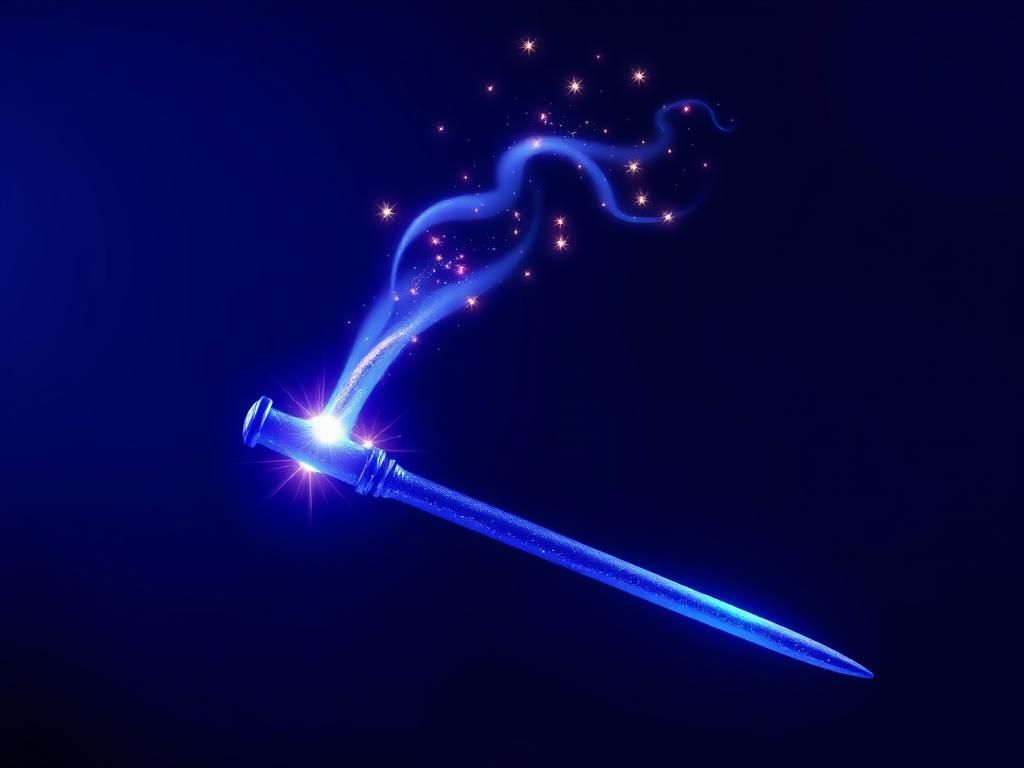 Dynamic Magic Wand Emitting Luminous Aura in 3D