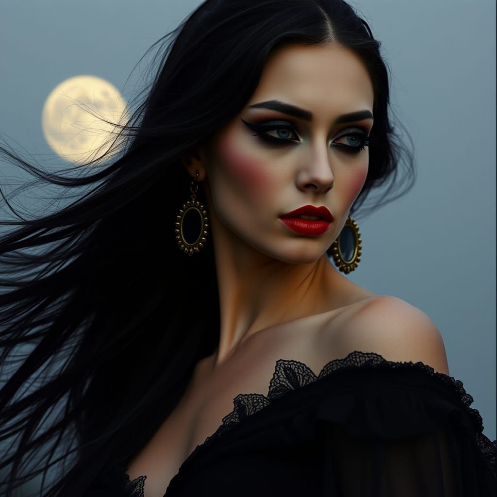 Cyberpunk Goddess in Chrome and Black