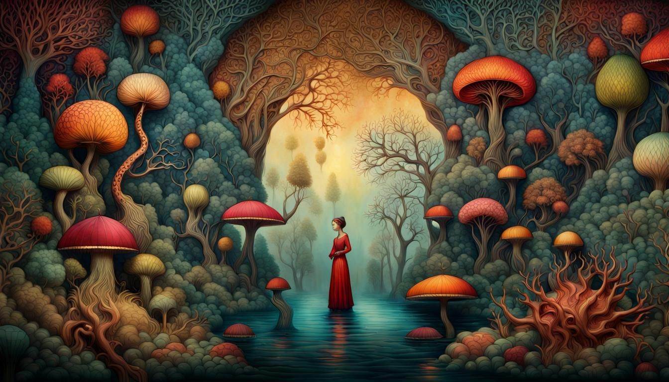 Fairytale Carvings with Rich Colors in Surreal Style