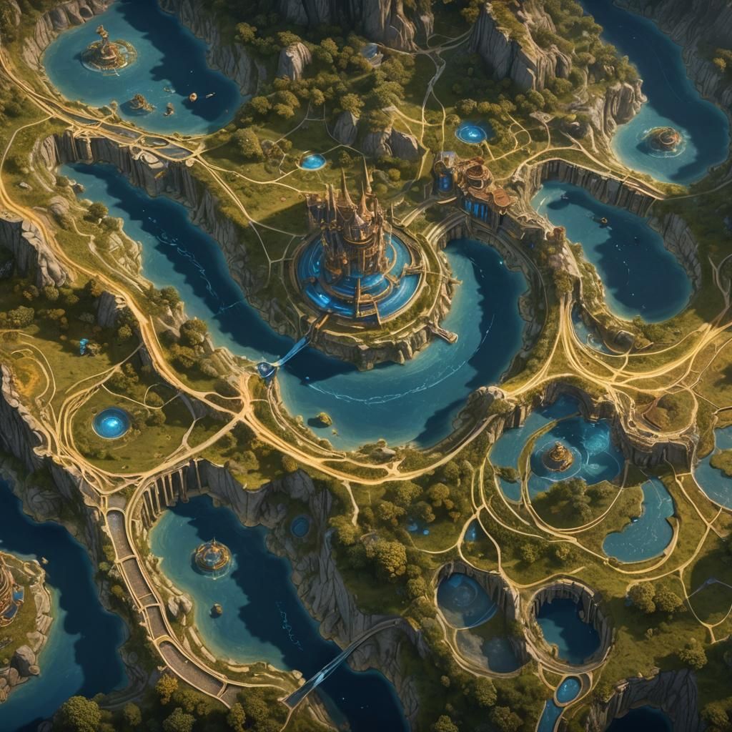 Ancient Map of Fantastical Realm Concept Art