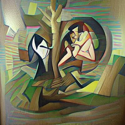Abstract Cubist Transformation: People to Trees