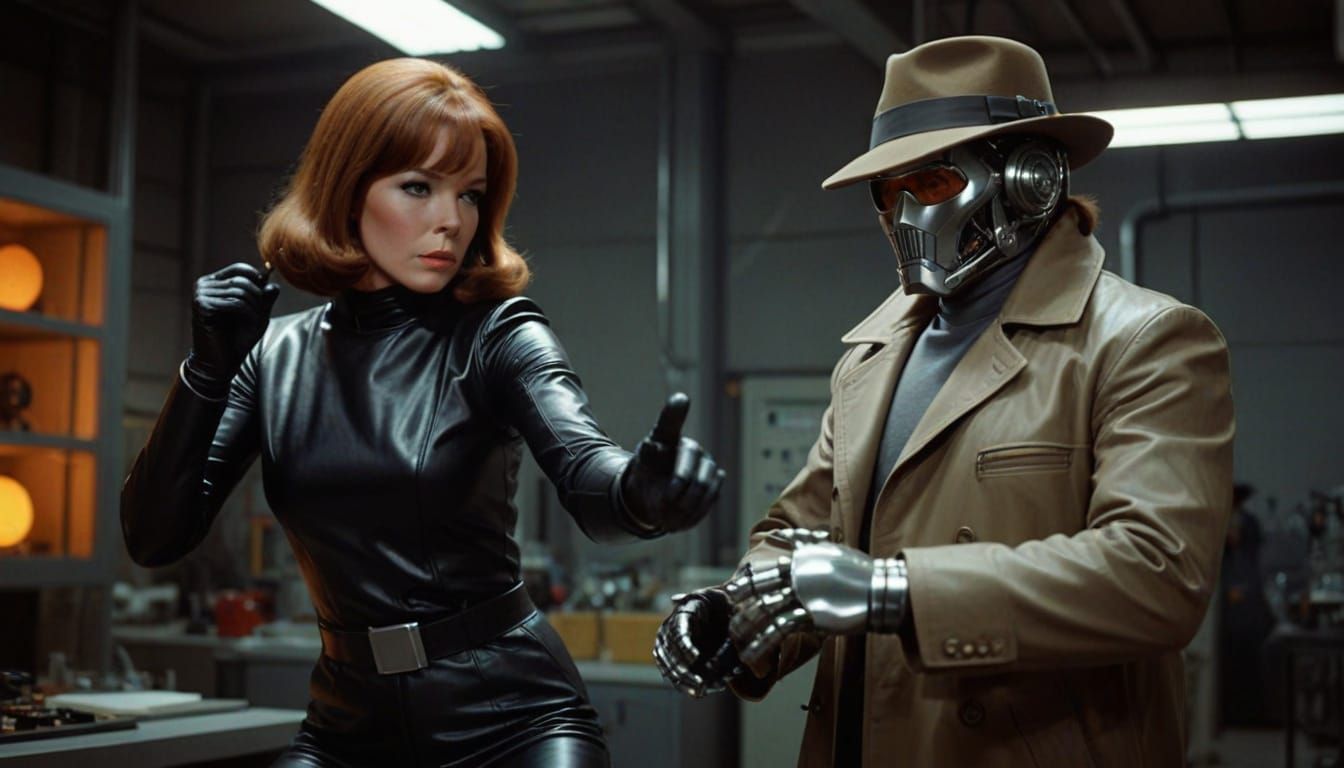 Emma Peel Fights A Cybernaut