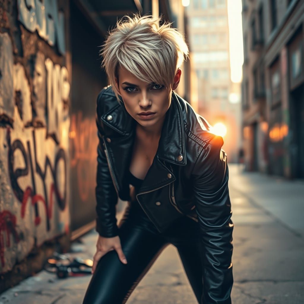 Gritty Urban Rebel with Edgy Style