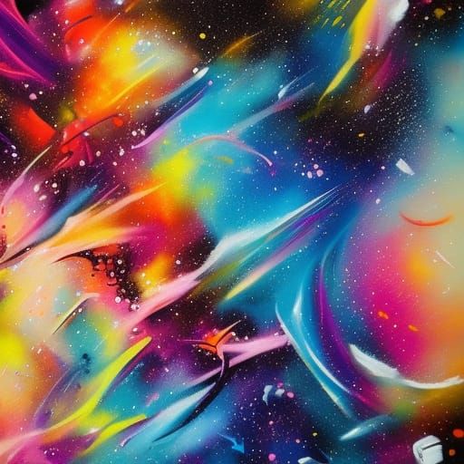 Graffiti Galaxy Splash Art in Street Style